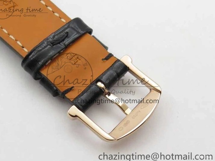 MIROTIME 0522 Durable Portofino 37mm RG V7F 1:1 Best Edition Gray Dial Diamonds Bezel on Black Leather Strap A 7089